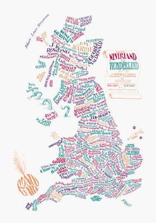 A map of children's literature in Britain by Geoff Sawyer & Bridgett Hannigan
