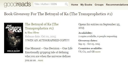 Goodreads Giveaway