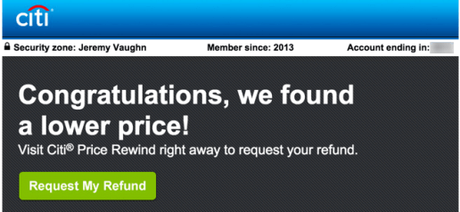 Citi Price Rewind is entirely automated (after you enter in your items)