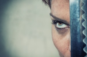 Female Warrior with her Katana sword