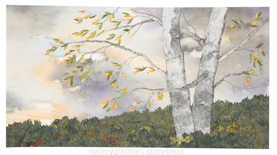 Landscape quilting by Natalie Sewell and Nancy Zieman, Old Friends by Natalie Sewell