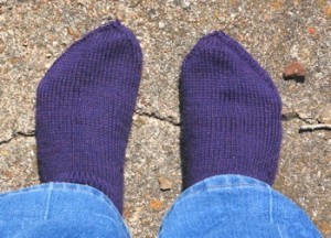 Purple-socks-overhead