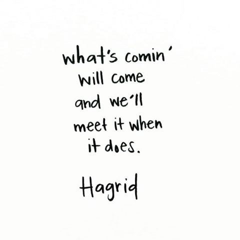 what's coming will come and we'll meet it when it does
