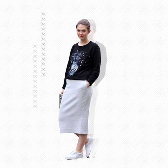 Midi Skirt + White Kicks Look 1 