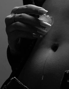 ice cubes on her body: