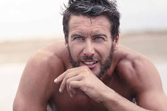 Close up Handsome Thoughtful Athletic Man with No Shirt
