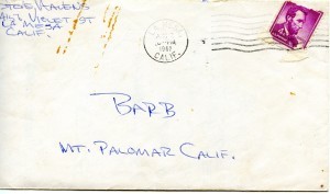 Read Elsie's story and find out about this letter delivered to me on Palomar Mountain.
