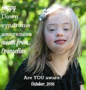 Evangeline Down syndrome awareness