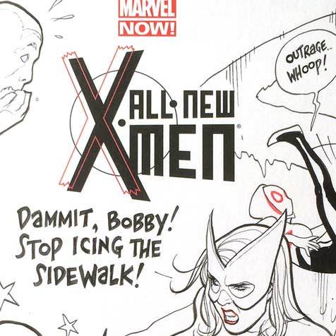 Frank Cho Marvel Girl Iceman OUTRAGE sketch cover