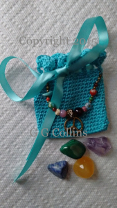 Crocheted Anti-Stress Medicine Bag & Crystals