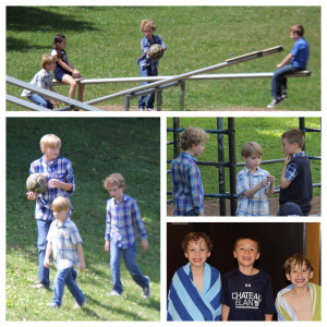 Tucker and Hudson on Playground