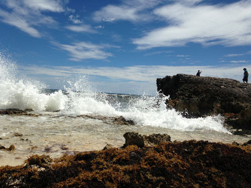 Cozumel waves crash