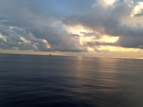 Cruise ocean sunset