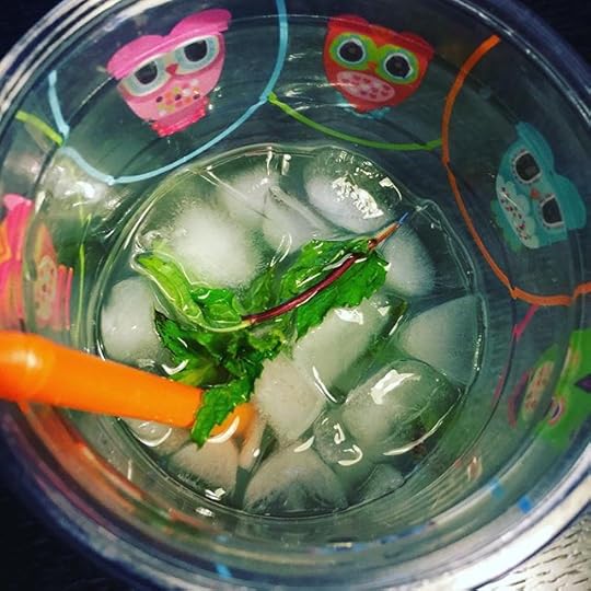 Home from the hospital means a giant mojito with fresh mint from our CSA.