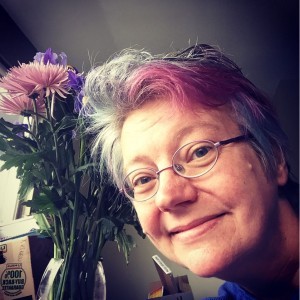 photo of Cat Rambo with flowers