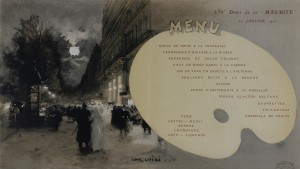 A commemorative menu by Luigi Loir for the 250th dinner of 