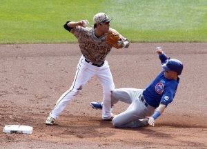 PITTSBURGH, PA - SEPTEMBER 17: Chris Coghlan #8 of the Chicago Cubs slides into Jung Ho Kang #27 of the Pittsburgh Pirates resulting in injury in the first inning during the game at PNC Park on September 17, 2015 in Pittsburgh, Pennsylvania. (Photo by Justin K. Aller/Getty Images)
