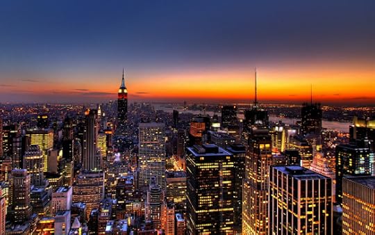 A photo of the New York City Skyline at dusk
