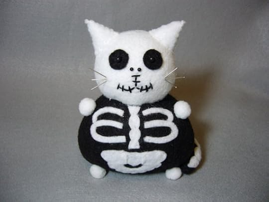 Skeleton Cat Pincushion