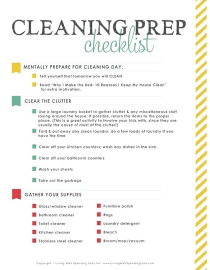 31 days LWSZ day 8 cleaning prep checklist