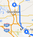 Modesto to Lodi
