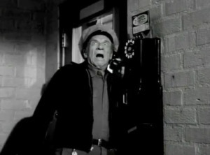 Hank Patterson as Hugo the Janitor is about to be lunch in Tarantula.