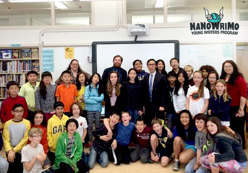 Roosevelt Middle School students with SF Supervisor Eric Mar