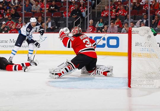 Blake Wheeler beats former Moose goalie Cory Schneider.