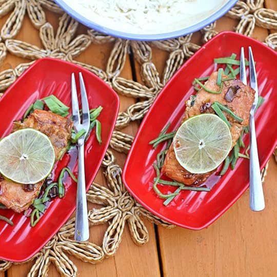 Soy Maple Salmon with Ginger and Green Garlic