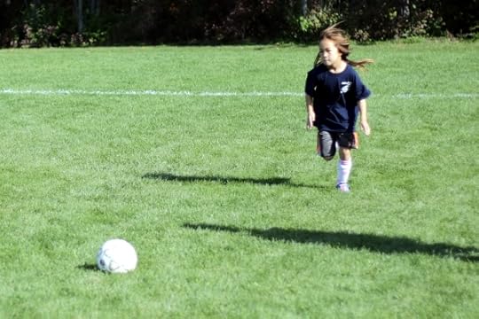 SteelyKid in action at rec soccer.