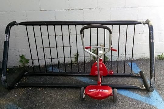 The Pip's bike in the rack at the Co-Op.