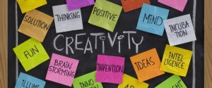 creativity word cloud on blackboard