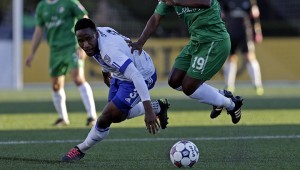 FCE's Eddie Edward is seen in action against the Cosmos. PHOTO: NASL