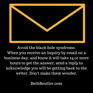 When you receive an inquiry by email on