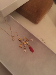 Vintage coral and pearl necklace