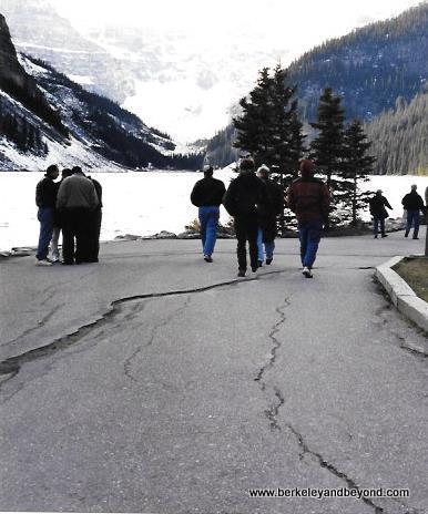  trail around the lake in front of The Fairmont Chateau Lake Louise in Banff National Park, Canada