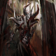 armored evil creature in catedral