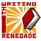 The Writing Renegade logo which is yellow and red with an exploding book