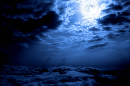 full moon with clouds
