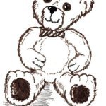 Teddy Bear in sepia ink