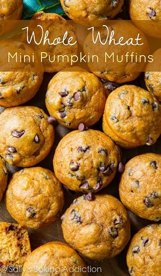 Pumpkin chocolate chip muffins made with whole wheat flour and only 60 calories each!