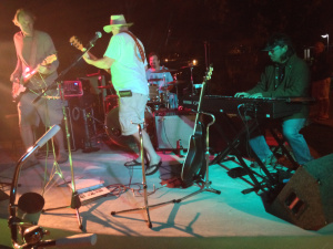 My husband with one of his bands