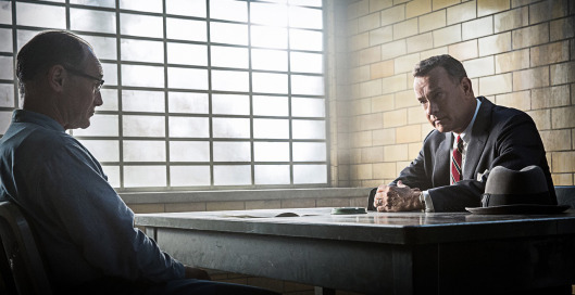 Mark Rylance and Tom Hanks glare like they mean it in 'Bridge of Spies' (Dreamworks)