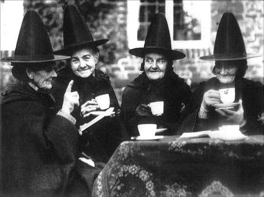 Vintage photo of members of a British tea party. Poison apples were served after tea.