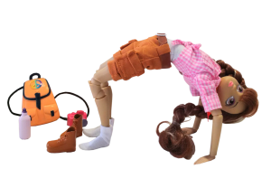 Kate--stretching out for her walk with Bella