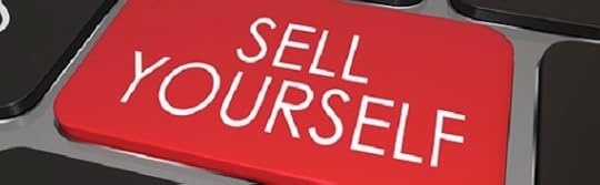 A red key on a modern computer laptop keyboard with words Sell Yourself giving advice on how to promote or advertise your abilities, skills and qualifications for a job or career