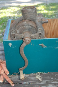 corn sheller on box