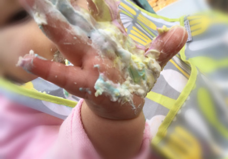 Icing on baby hand