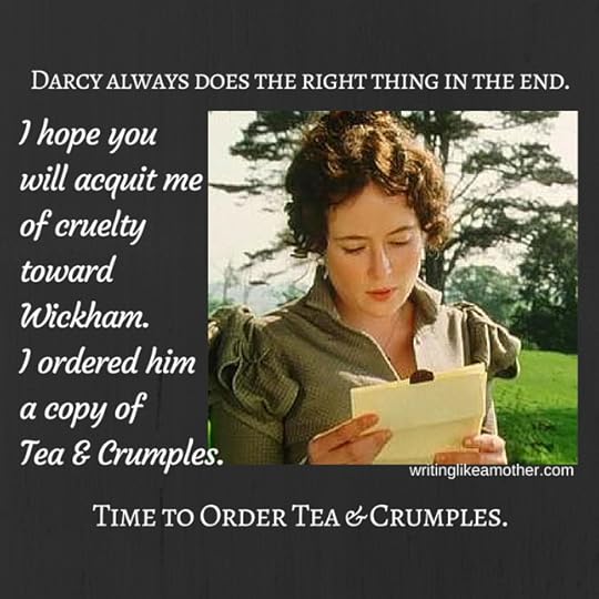 Pin it and don't forget it! Lizzie Bennet reminds us to order a copy of Tea & Crumples.