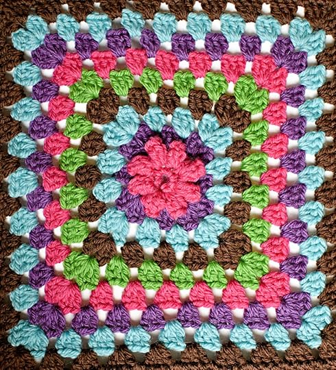 Blooming Granny Square: 9th square for the #marlybirdCAL. Crochet Stitch Sampler Baby Blanket